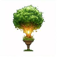 Topiary Torch 2d cartoon vector illustration on white back photo