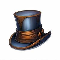 Top hat 2d cartoon vector illustration on white background photo