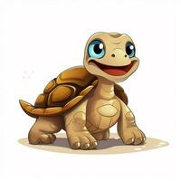 Tortois 2d cartoon vector illustration on white background photo