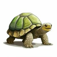 tortuga 2d dibujos animados vector ilustración en blanco antecedentes foto