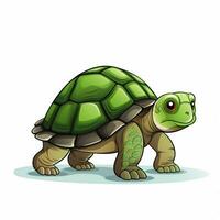 Tortoise 2d cartoon vector illustration on white backgroun photo