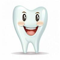 Tooth 2d cartoon vector illustration on white background h photo
