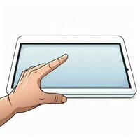 Touchscreen 2d cartoon vector illustration on white backgr photo