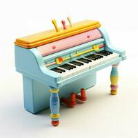 Toy piano 2d cartoon illustraton on white background high photo