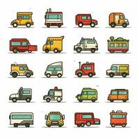 transporte emojis 2d dibujos animados vector ilustración en blanco si foto