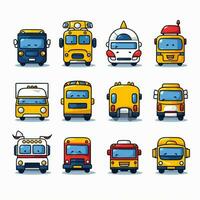 Transport Emojis 2d cartoon vector illustration on white b photo