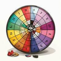 Trivial Pursuit 2d cartoon illustraton on white background photo