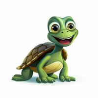 Turtle 2d cartoon vector illustration on white background photo