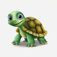 Turtle 2d cartoon vector illustration on white background photo