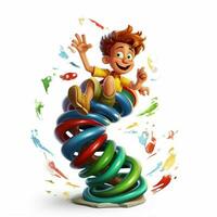 Twister 2d cartoon illustraton on white background high qu photo