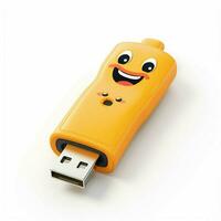 USB conducir 2d dibujos animados ilustracion en blanco antecedentes alto foto