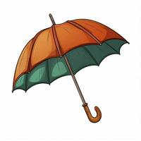 Umbrella 2d cartoon vector illustration on white backgroun photo