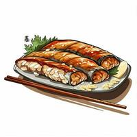 Unagi 2d vector illustration cartoon in white background h photo