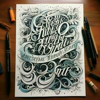 Use calligraphy or typography to express your thoughts and photo