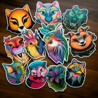 Vibrant and playful animal stickers photo