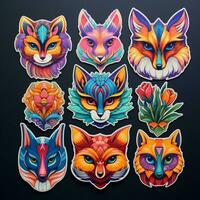 Vibrant and playful animal stickers photo