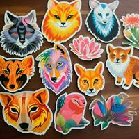 Vibrant and playful animal stickers photo