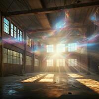 Vibrant rays of artificial sunlight photo