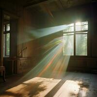 Vibrant rays of artificial sunlight photo