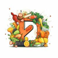 Vitamin 2d cartoon vector illustration on white background photo