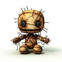 Voodoo doll 2d cartoon illustraton on white background hig photo