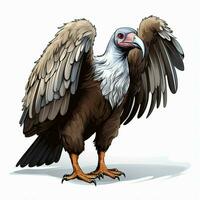 Vulture 2d cartoon vector illustration on white background photo