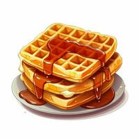 Waffle 2d cartoon vector illustration on white background photo