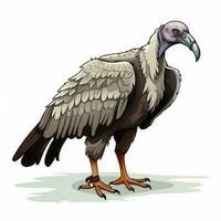 Vulture 2d cartoon vector illustration on white background photo