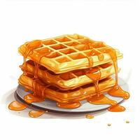 Waffles 2d vector illustration cartoon in white background photo