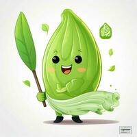 Wasabi 2d vector illustration cartoon in white background photo