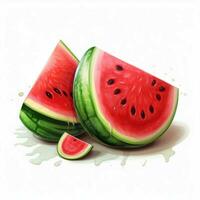 Watermelon 2d cartoon illustraton on white background high photo