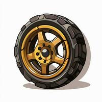 Wheel 2d cartoon vector illustration on white background h photo