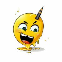 escritura emojis 2d dibujos animados vector ilustración en blanco bac foto