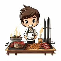 Yakitori 2d vector illustration cartoon in white backgroun photo