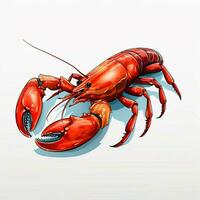 Yabby 2d vector illustration cartoon in white background h photo