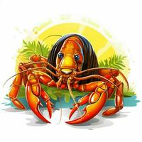 Yabby 2d vector illustration cartoon in white background h photo