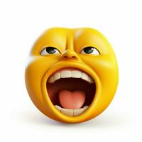 Yawning Face emoji on white background high quality 4k hdr photo