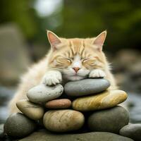 Zen-like pets perfecting the art of relaxation photo