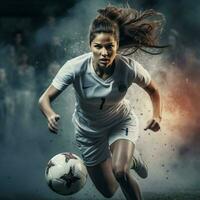 female soccer high quality 4k hdr photo