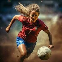 female soccer high quality 4k hdr photo