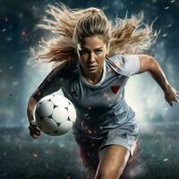 female soccer high quality 4k hdr photo