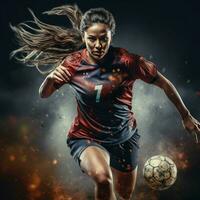 female soccer high quality 4k hdr photo