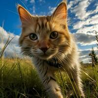 photo of Cat different camera angle full shot high quality