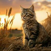 photo of Cat full shot high quality hdr 16k ultra hd wild