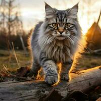 foto de gato lleno Disparo alto calidad hdr 16k ultra hd salvaje