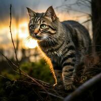 foto de gato lleno Disparo alto calidad hdr 16k ultra hd salvaje