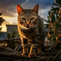 foto de gato lleno Disparo alto calidad hdr 16k ultra hd salvaje