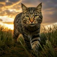 photo of Cat full shot high quality hdr 16k ultra hd wild