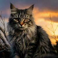 photo of Cat full shot high quality hdr 16k ultra hd wild