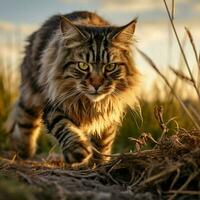 foto de gato lleno Disparo alto calidad hdr 16k ultra hd salvaje